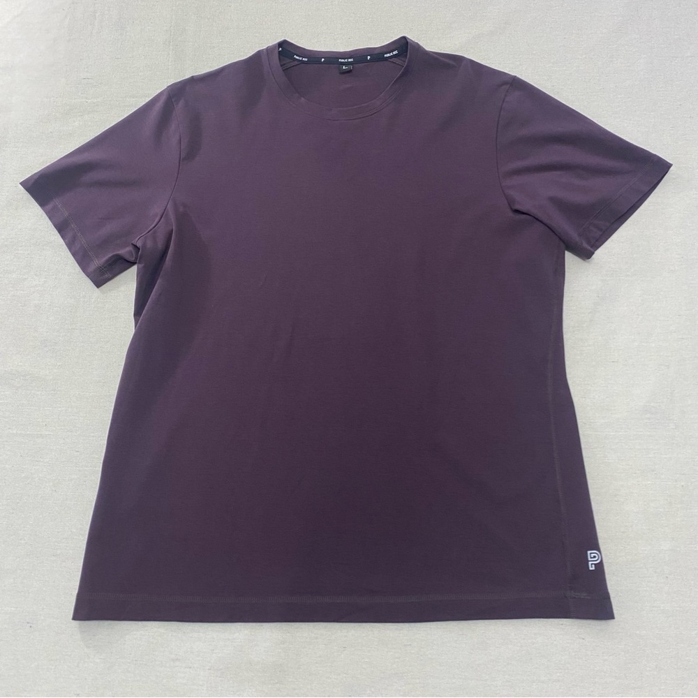 Public Rec Men's Purple Crew Neck Pima Cotton Tencel Blend Stretch Shirt Sz L